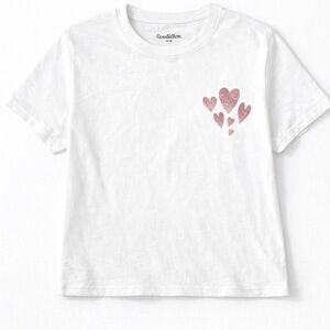 Goodfellow & Co White Tee with Pink Heart Cluster